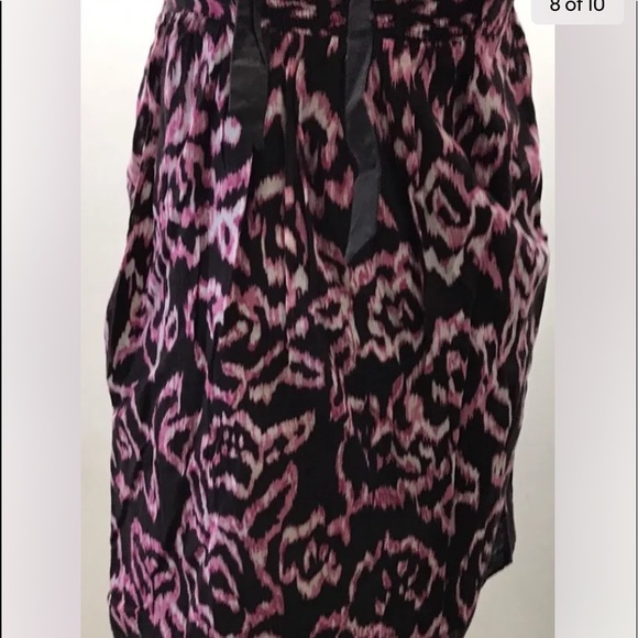 Anne Taylor LOFT Petite 4P Halter Women Dress IKAT Cotton Brown Pink Summer - Picture 10 of 10